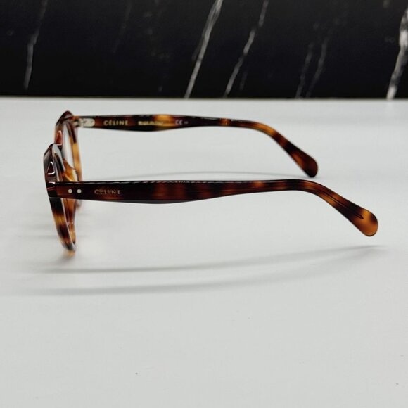 NEW CELINE CL41458 086 HAVANA ROUND UNISEX CELINE EYEGLASSES - Picture 9 of 12